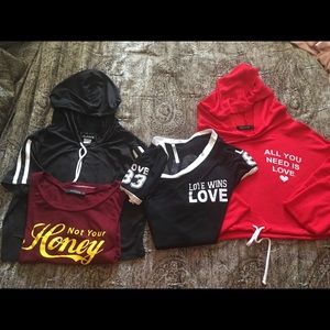 Junior girls half shirts. Bundle. Medium.